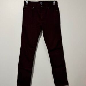 USED Men's J Crew The Sutton Jeans Color Burgundy Size 29W32L